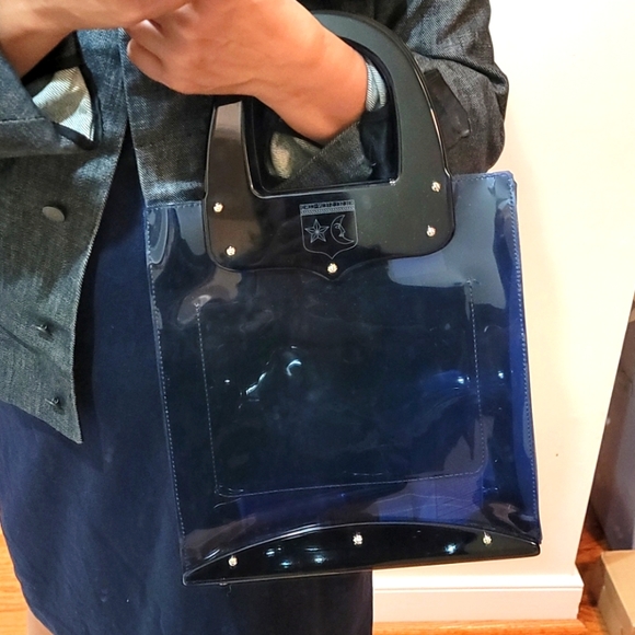 Kieselstein-cord navy hand-held handbag - Picture 4 of 12